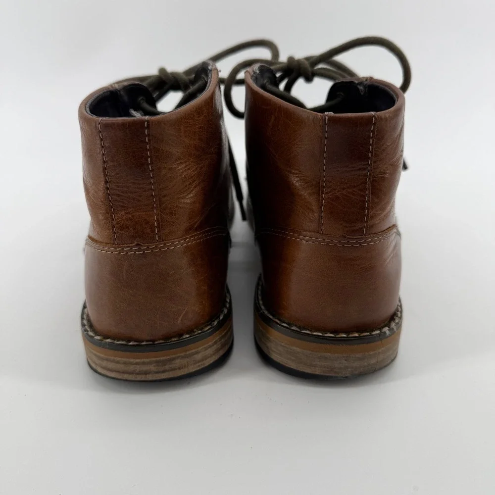 Steve Madden Mens Kirve Brown Leather Cap Toe Chukka Boots SMH7LF037 Size 10
